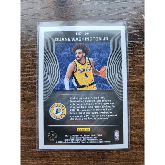 Duane Washington Jr. 2021-2022 Panini Illusions #199 - Rookie - Fresh Pull - Picture 2 of 2